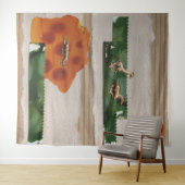 Rode korrel van Afrikaanse dieren Wandkleed (In Situ (horizontaal))