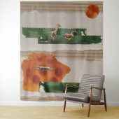 Rode korrel van Afrikaanse dieren Wandkleed (In situ)