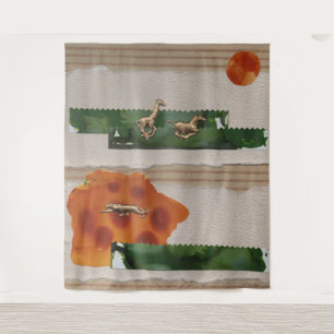 Rode korrel van Afrikaanse dieren Wandkleed
