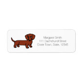 Rode Kortharige Dachshund 2 Retourlabels Etiket (Voorkant)