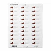 Rode Kortharige Dachshund 2 Retourlabels Etiket (Full Sheet)