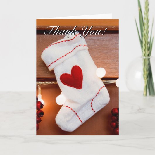 Rode kous feestdagen kaart (Voorkant)