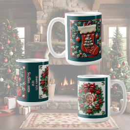 Rode Kous Kerst Aanpasbaar Koffiemok