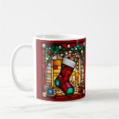 Rode Kous Nep Gebrandschilderd Glas Koffiemok (Links)