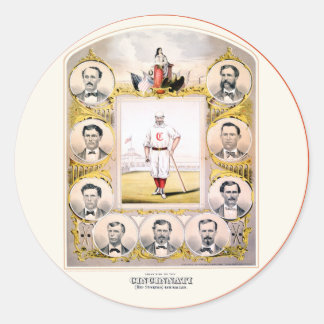 Rode kousen van 1869 ronde sticker