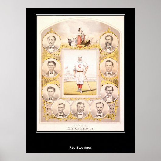 Rode kousen van Cincinnati 1869 Poster (Voorkant)