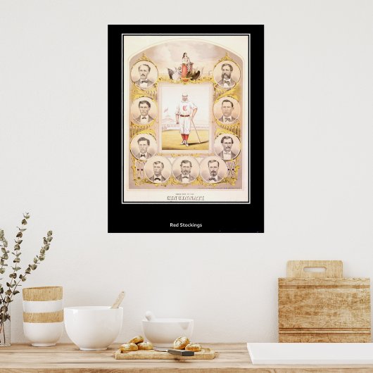 Rode kousen van Cincinnati 1869 Poster (Keuken)