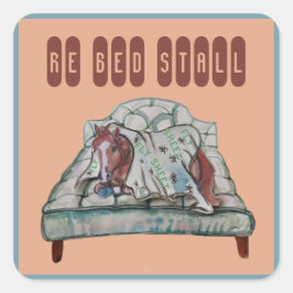 rode kraam van vlieg laarzen verhaal vierkante sticker