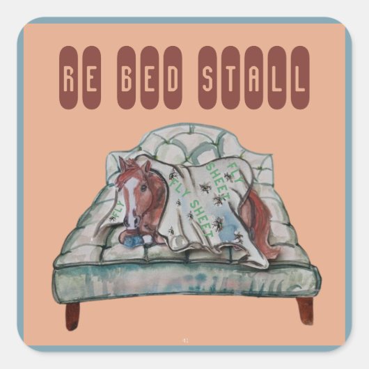 rode kraam van vlieg laarzen verhaal vierkante sticker (Voorkant)