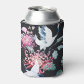 Rode kraan Chrysanthemum Waterverf Patroon Blikjeskoeler (Blikje Voorkant)