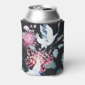 Rode kraan Chrysanthemum Waterverf Patroon Blikjeskoeler (Blikje Achterkant)