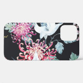 Rode kraan Chrysanthemum Waterverf Patroon Case-Mate iPhone Case (Achterkant (horizontaal))