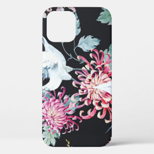 Rode kraan Chrysanthemum Waterverf Patroon Case-Mate iPhone Case