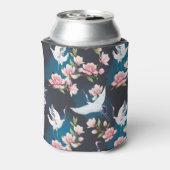 Rode kraan Magnolia: Japanse Waterverf. Blikjeskoeler (Blikje Achterkant)