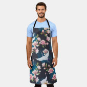 Rode kraan Magnolia: Japanse Waterverf. Schort (Gedragen)