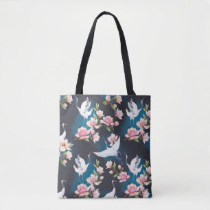 Rode kraan Magnolia: Japanse Waterverf. Tote Bag