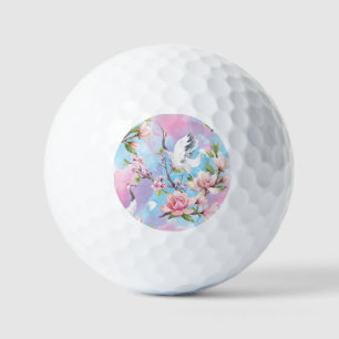 Rode kraan Waterverf Japans motief Golfballen