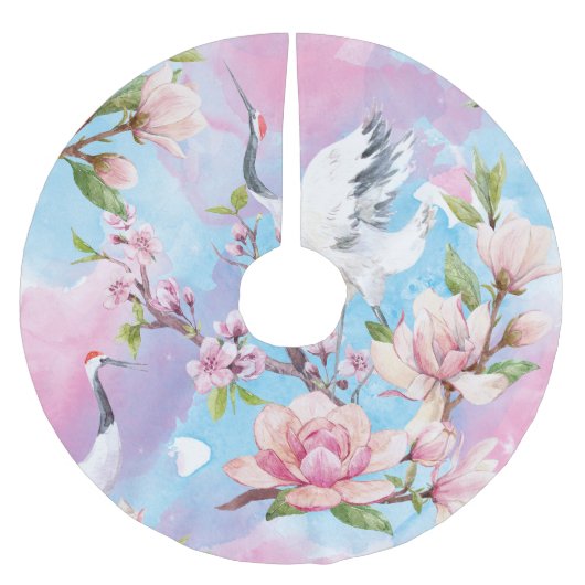 Rode kraan Waterverf Japans motief Kerstboom Rok (Voorkant)