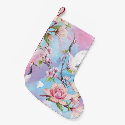 Rode kraan Waterverf Japans motief Kleine Kerstsok (Voorkant (Hangend))