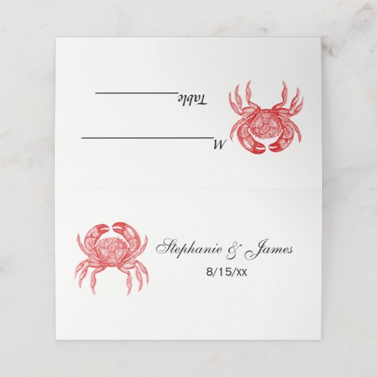  rode krab #1 Tekening Plaatskaartje (Buitenkant ongevouwen)