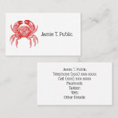  rode krab #1 Tekening Visitekaartje (Voorkant / Achterkant)