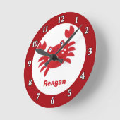 Rode krab - Aangepaste wandklok (Rode grens) (Hoek)