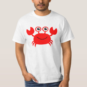 Rode krab animatie cartoon illustratie t-shirt