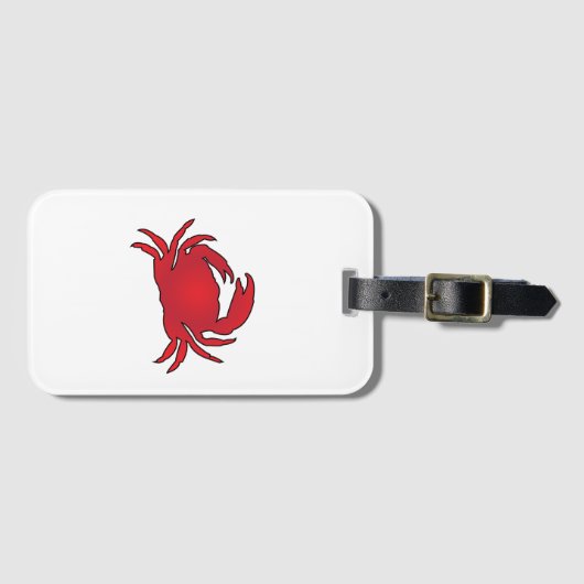Rode krab bagagelabel (Voorkant (horizontaal))