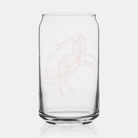  rode krab blikvorm glas (Achterkant)