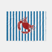 Rode krab Blue en White Stripe Fleece Blanket Deken (Voorkant (Horizontaal))