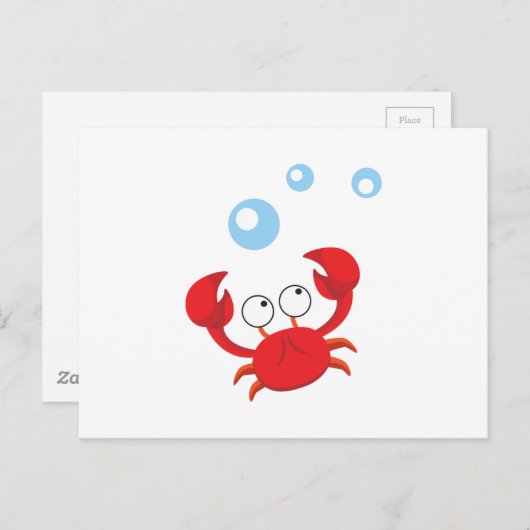 Rode krab briefkaart (Voorkant / Achterkant)