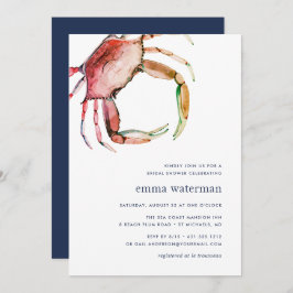 Rode krab bruids douche uitnodiging