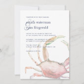 Rode krab bruiloft uitnodiging (Voorkant)