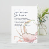 Rode krab bruiloft uitnodiging (Staand voorkant)