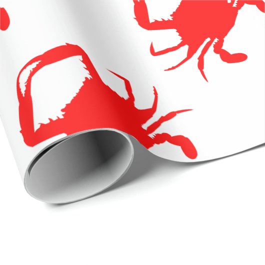Rode krab cadeaupapier (Rol Hoek)
