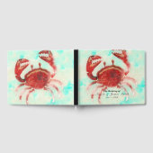 Rode Krab Elegant Strand Gepersonaliseerde Trouwfe Gastenboek (Volledig)