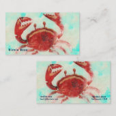 Rode Krab Elegant Strand Zee Eten Keuken Custom Visitekaartje (Voorkant / Achterkant)