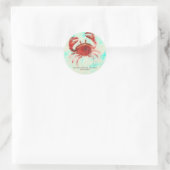 Rode Krab Elegant Strandfeest Verlovingsfeest Cade Ronde Sticker (Tas)