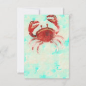 Rode Krab Elegante Strandfeest Tafel Nummerkaart Kaart (Achterkant)