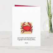 Rode Krab en Kreeft Zodiac Verjaardag Kaart (Achterkant)
