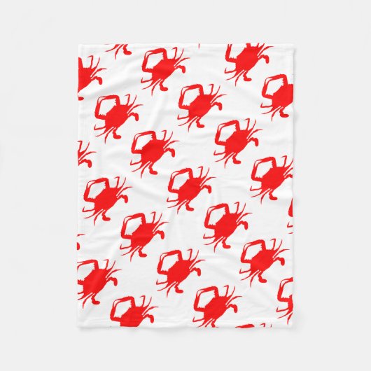 Rode krab fleece deken (Voorkant)