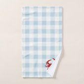 Rode Krab Gingham Patroon Badhanddoek Set Bad Handdoek (Handdoek)