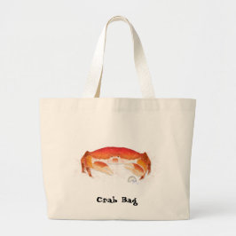 Rode krab grote tote bag