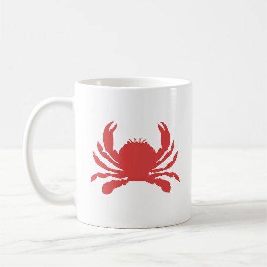 Rode krab koffiemok (Links)