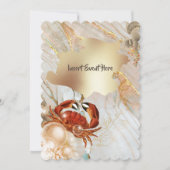 Rode krab marmeren goud vloeistof elegante partij  kaart (Voorkant)