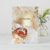 Rode krab marmeren goud vloeistof elegante partij  kaart (Staand voorkant)
