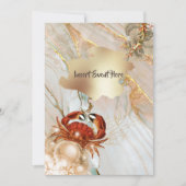 Rode krab marmeren goud vloeistof elegante partij  kaart (Voorkant)