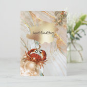 Rode krab marmeren goud vloeistof elegante partij  kaart (Staand voorkant)