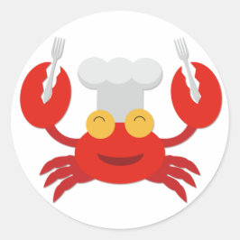Rode krab met Chef-Pet Ronde Sticker