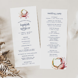 Rode krab | Nautical Wedding Ceremony Programme Programmakaart